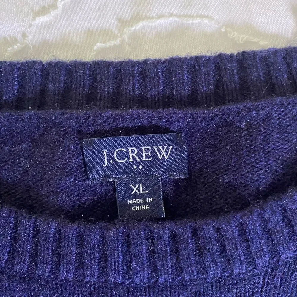 J. Crew Lambs wool Blend Sweater Men's  Size XL Blue Crewneck Minimalist